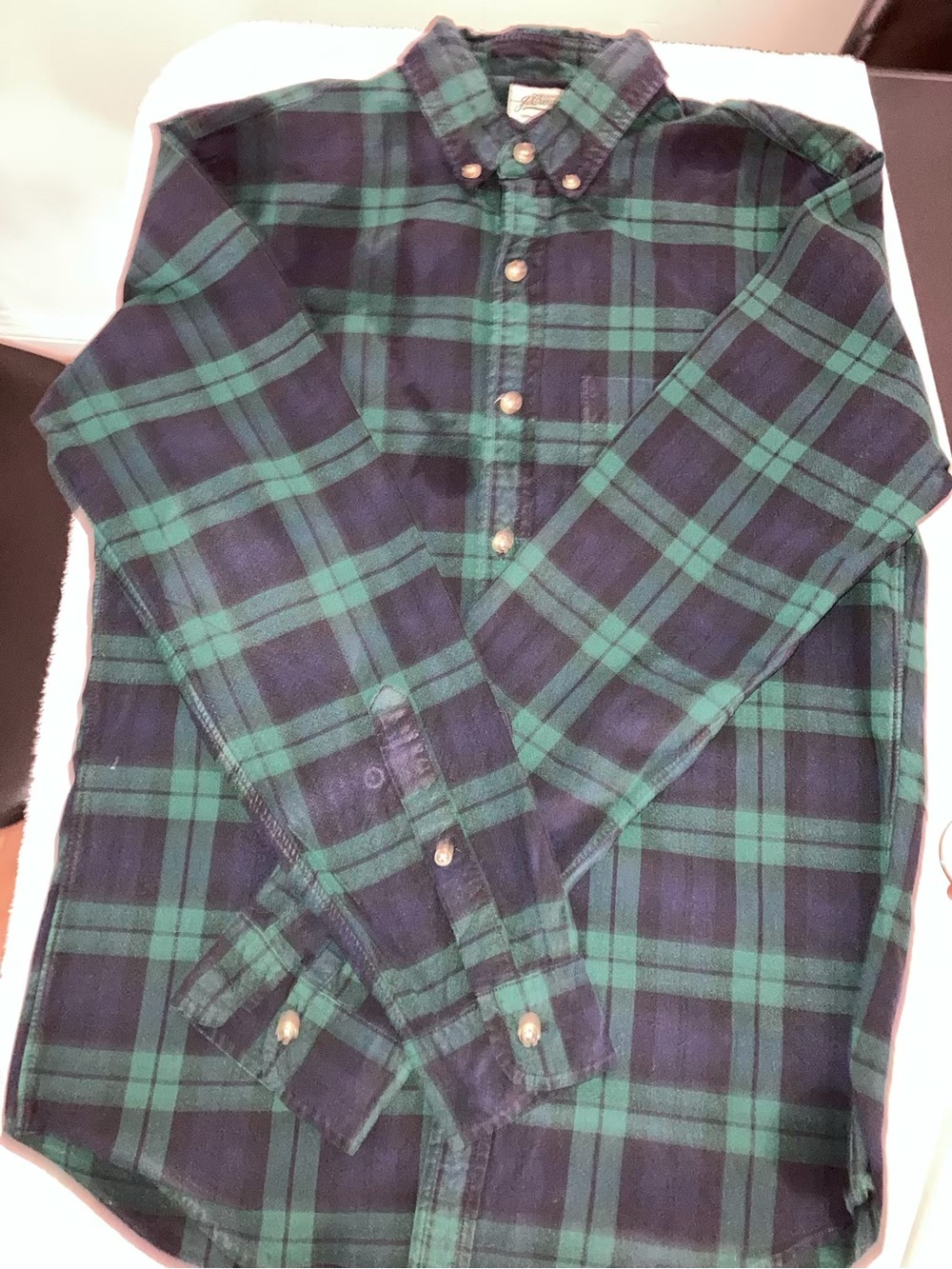 J. Crew Green and Navy Plaid Cotton Button-Down Shirt